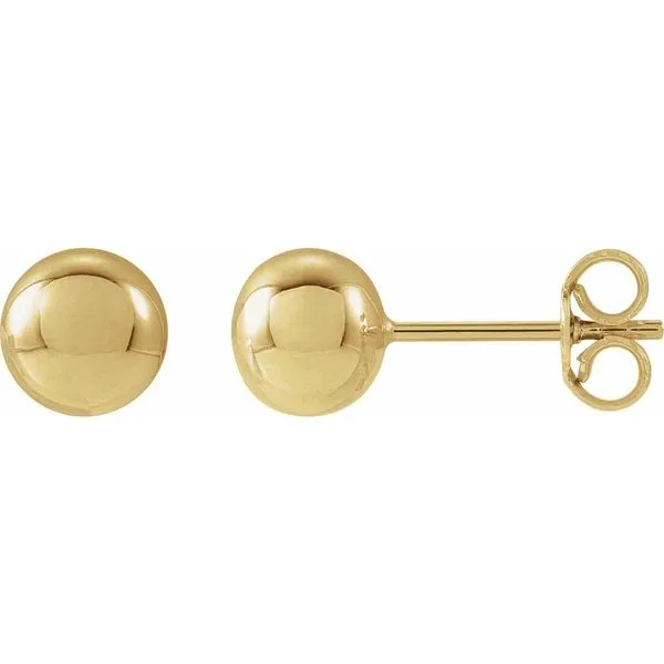 Yellow Gold 6 mm Ball Stud Earrings SVS Fine Jewelry Oceanside, NY