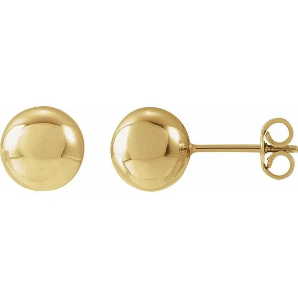 Yellow Gold 8 mm Ball Stud Earrings SVS Fine Jewelry Oceanside, NY