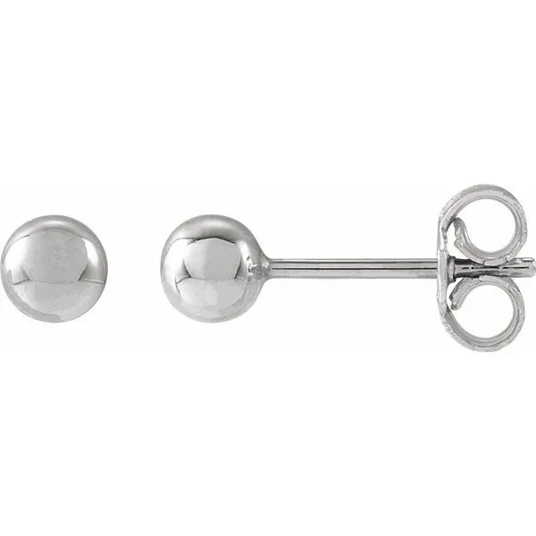 White Gold 4 mm Ball Stud Earrings SVS Fine Jewelry Oceanside, NY