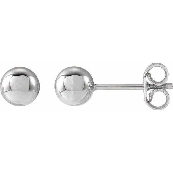 White Gold 5 mm Ball Stud Earrings SVS Fine Jewelry Oceanside, NY