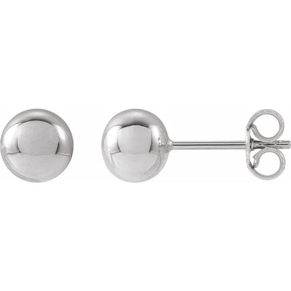 White Gold 6 mm Ball Stud Earrings SVS Fine Jewelry Oceanside, NY