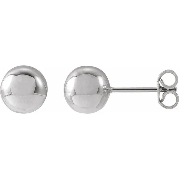 White Gold 7 mm Ball Stud Earrings SVS Fine Jewelry Oceanside, NY