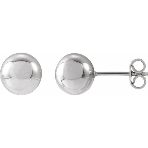 White Gold 8 mm Ball Stud Earrings SVS Fine Jewelry Oceanside, NY