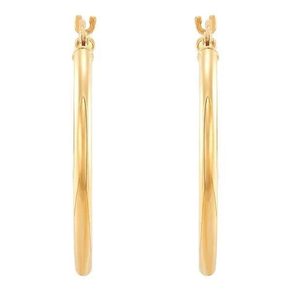 Yellow Gold 2 x 25 mm Tube Hoops SVS Fine Jewelry Oceanside, NY