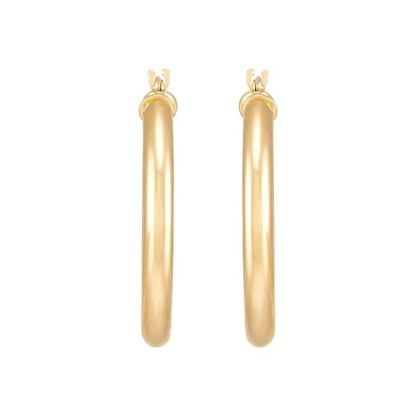 Yellow Gold 3 x 25 mm Tube Hoops SVS Fine Jewelry Oceanside, NY