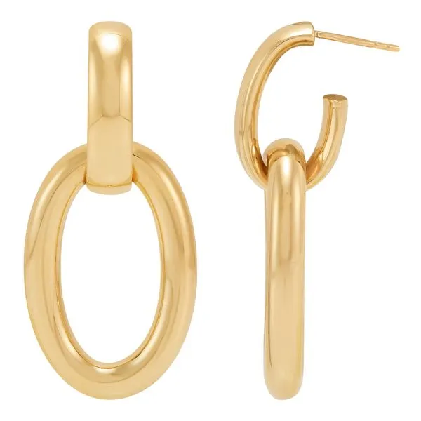 Yellow Gold Polished Oval Hollow Earrings Image 2 SVS Fine Jewelry Oceanside, NY