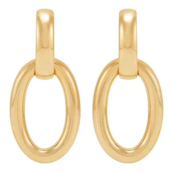 Yellow Gold Polished Oval Hollow Earrings SVS Fine Jewelry Oceanside, NY