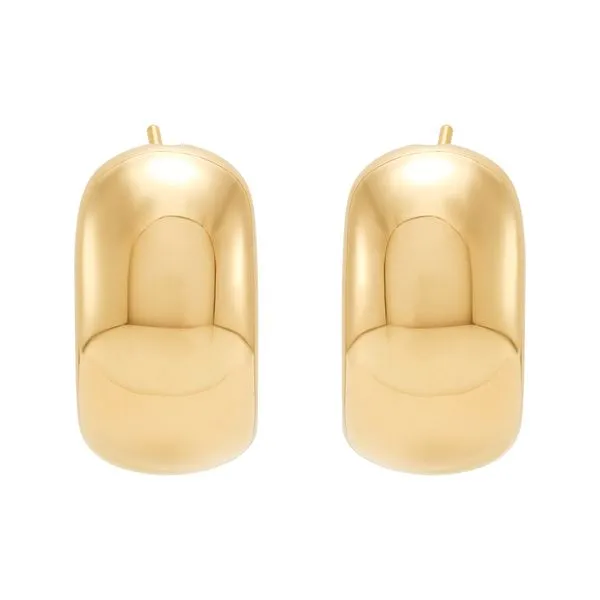 Yellow Gold Polished Bold Oval Electroform Hoops SVS Fine Jewelry Oceanside, NY