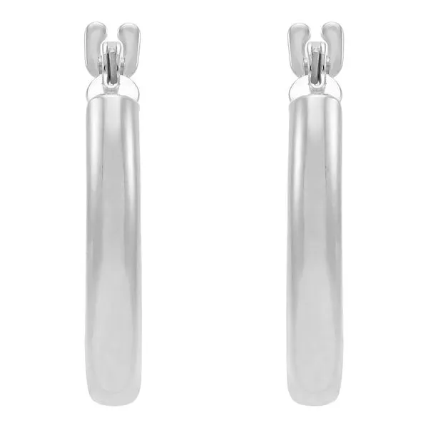 White Gold Polished 2 x 15 mm Tube Hoops SVS Fine Jewelry Oceanside, NY
