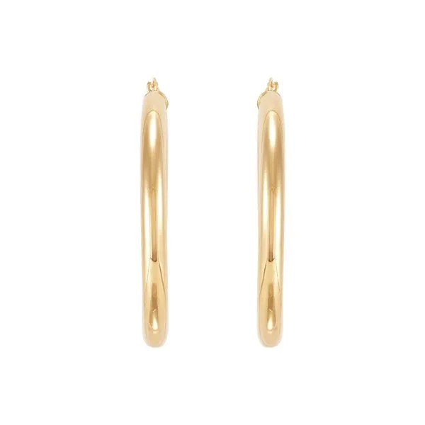 Yellow Gold Polished 5 x 50 mm Tube Hoops SVS Fine Jewelry Oceanside, NY