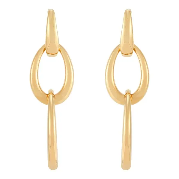Yellow Gold Polished Graduated Oval Earrings SVS Fine Jewelry Oceanside, NY