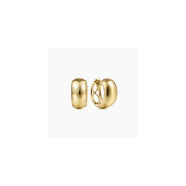 Gabriel & Co. Contemporary Yellow Gold Huggie Earrings SVS Fine Jewelry Oceanside, NY