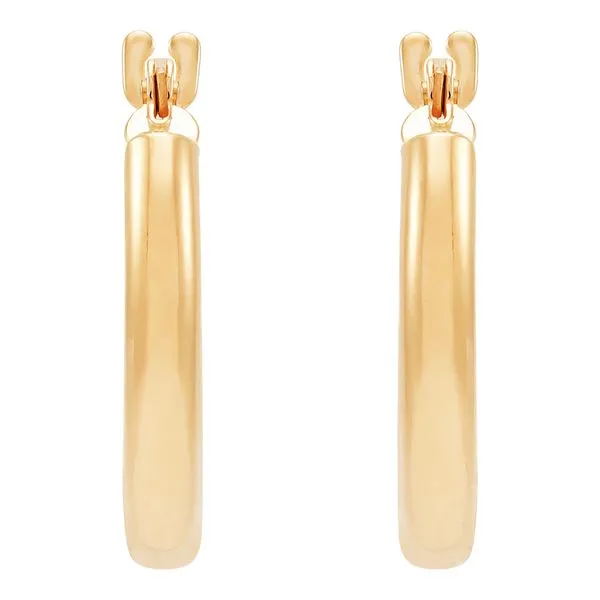 Yellow Gold Polished Tube Hoops - 15mm Image 2 SVS Fine Jewelry Oceanside, NY