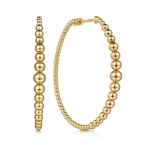 Gabriel & Co. Bujukan Yellow Gold 50 mm Hoop Earrings SVS Fine Jewelry Oceanside, NY