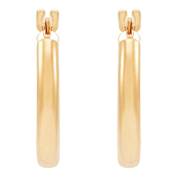 Yellow Gold Polished Tube Hoops - 15mm Image 2 SVS Fine Jewelry Oceanside, NY