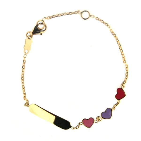 SVS Fine Collection Girls Yellow Gold Three Hearts Bracelet SVS Fine Jewelry Oceanside, NY