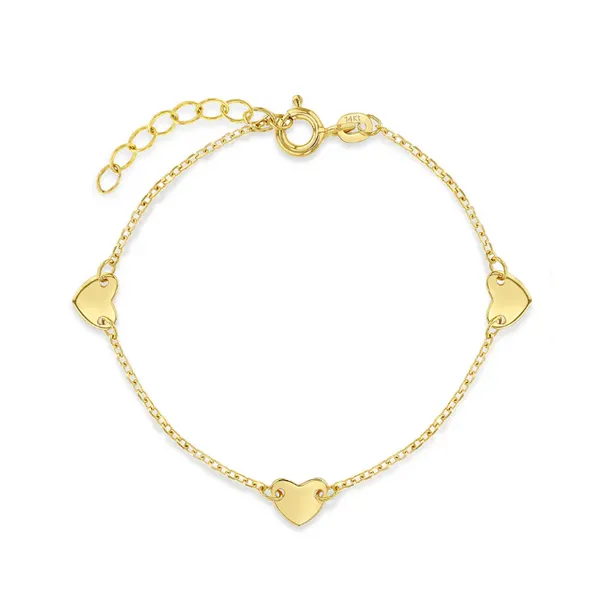 In Season Jewelry Yellow Gold Heart Bracelet SVS Fine Jewelry Oceanside, NY
