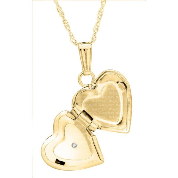 Kiddie Kraft Yellow Gold Diamond Heart Locket Image 2 SVS Fine Jewelry Oceanside, NY