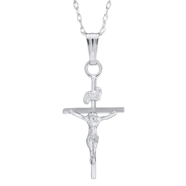 Kiddie Kraft 14K White Gold Children's Crucifix Image 2 SVS Fine Jewelry Oceanside, NY