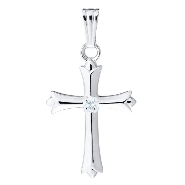 Kiddie Kraft 14K White Gold Children's Cross Image 2 SVS Fine Jewelry Oceanside, NY