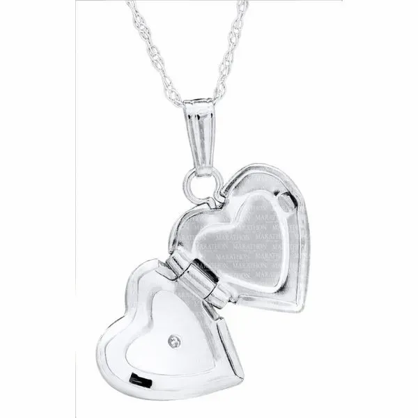 Kiddie Kraft White Gold Diamond Heart Locket Image 2 SVS Fine Jewelry Oceanside, NY