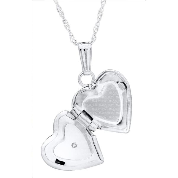 Kiddie Kraft White Gold Diamond Heart Locket Image 2 SVS Fine Jewelry Oceanside, NY