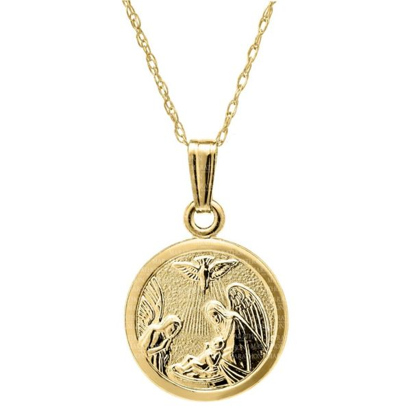 Kiddie Kraft 14K Yellow Gold Guardian Angel Medal Image 4 SVS Fine Jewelry Oceanside, NY