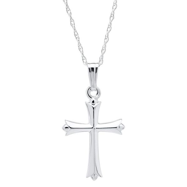 Kiddie Kraft 14K White Gold Cross Pendant, 15