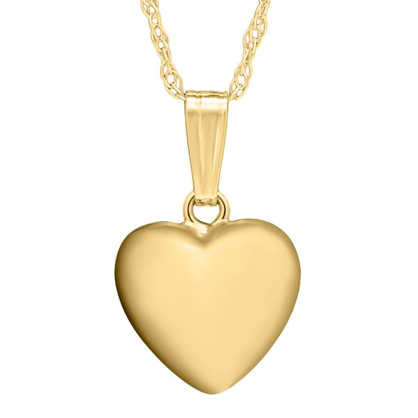 Kiddie Kraft 14K Yellow Gold Small Puffed Heart Pendant Image 2 SVS Fine Jewelry Oceanside, NY