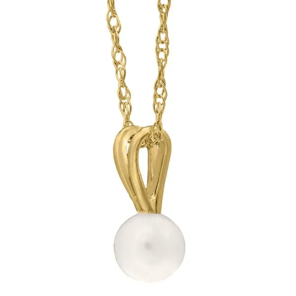 Kiddie Kraft Yellow Gold & 4 mm Cultured Pearl Pendant Image 2 SVS Fine Jewelry Oceanside, NY