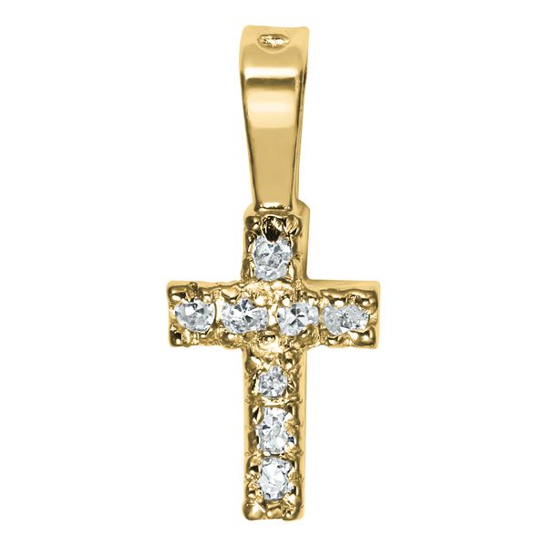 Kiddie Kraft Yellow Gold & Diamond Baby Cross SVS Fine Jewelry Oceanside, NY