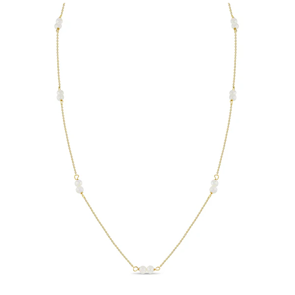 In Season Jewelry Yellow Gold Pearls Necklace SVS Fine Jewelry Oceanside, NY