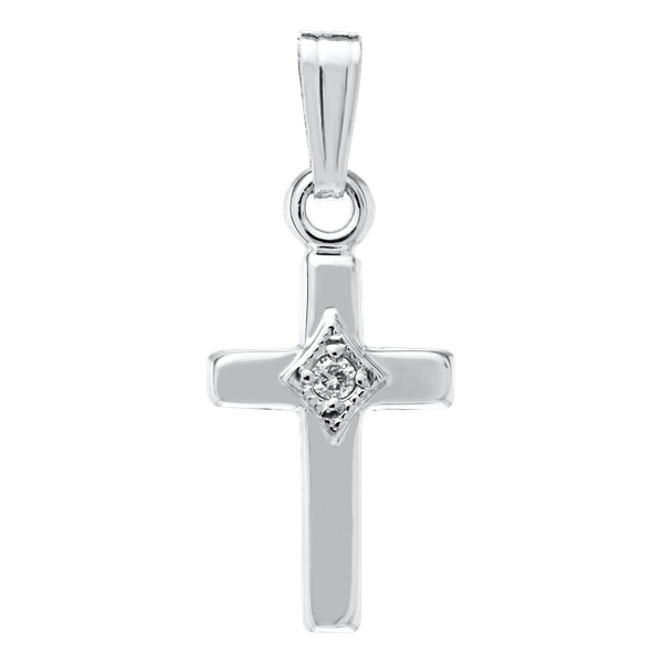 Kiddie Kraft White Gold & Diamond Cross SVS Fine Jewelry Oceanside, NY