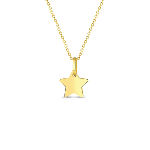 Children's Yellow Gold Star Necklace SVS Fine Jewelry Oceanside, NY
