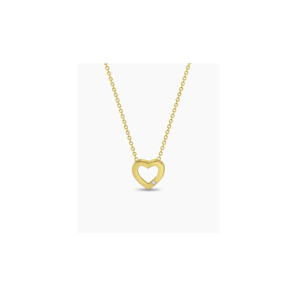 In Season Jewelry Yellow Gold Through Heart Necklace SVS Fine Jewelry Oceanside, NY