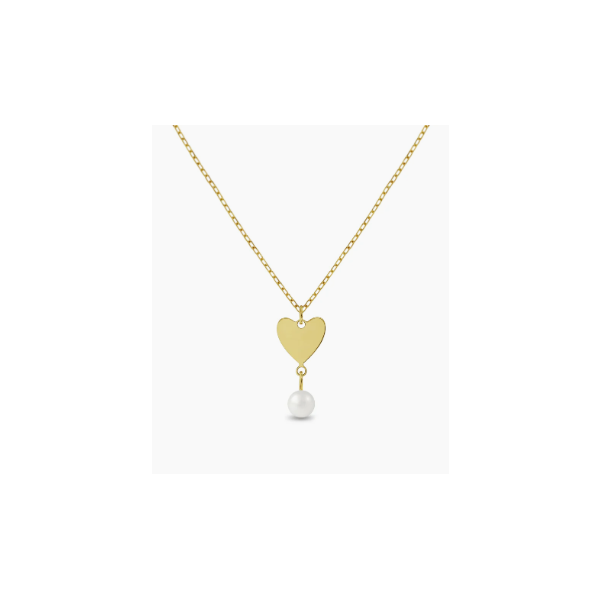In Season Jewelry Yellow Gold Pearl Drop Necklace SVS Fine Jewelry Oceanside, NY