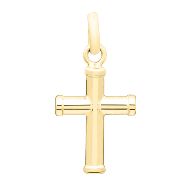Kiddie Kraft Yellow Gold Hollow Tubular Cross SVS Fine Jewelry Oceanside, NY
