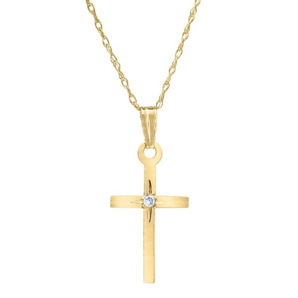 Kiddie Kraft Yellow Gold & Diamond Cross Image 2 SVS Fine Jewelry Oceanside, NY