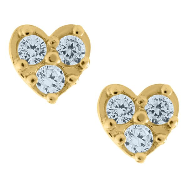 Kiddie Kraft 14K Yellow Gold Heart Earrings SVS Fine Jewelry Oceanside, NY