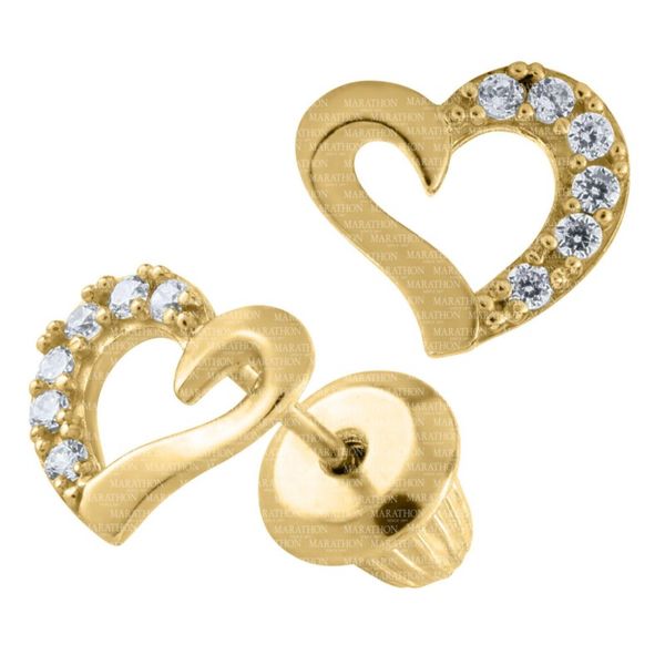 Kiddie Kraft 14K Yellow Gold Screwback Earrings Image 2 SVS Fine Jewelry Oceanside, NY
