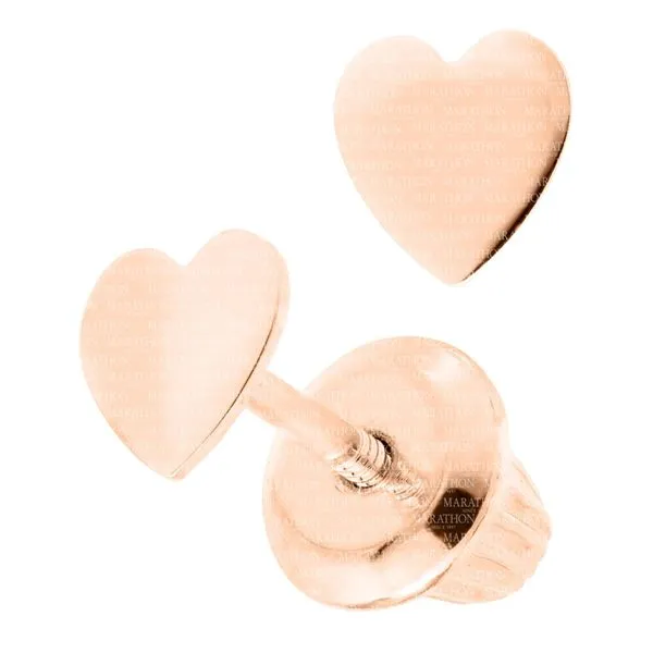 Kiddie Kraft 14K Rose Gold Heart Earrings Image 2 SVS Fine Jewelry Oceanside, NY