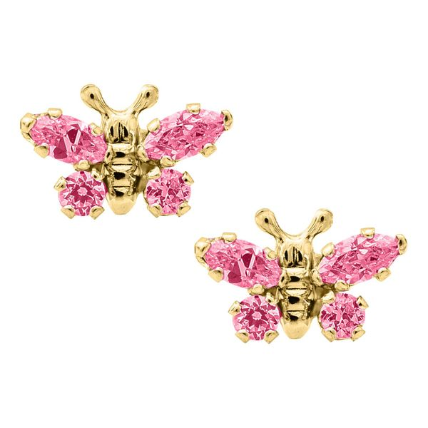 Kiddie Kraft 14K Yellow Gold Butterfly Earrings SVS Fine Jewelry Oceanside, NY