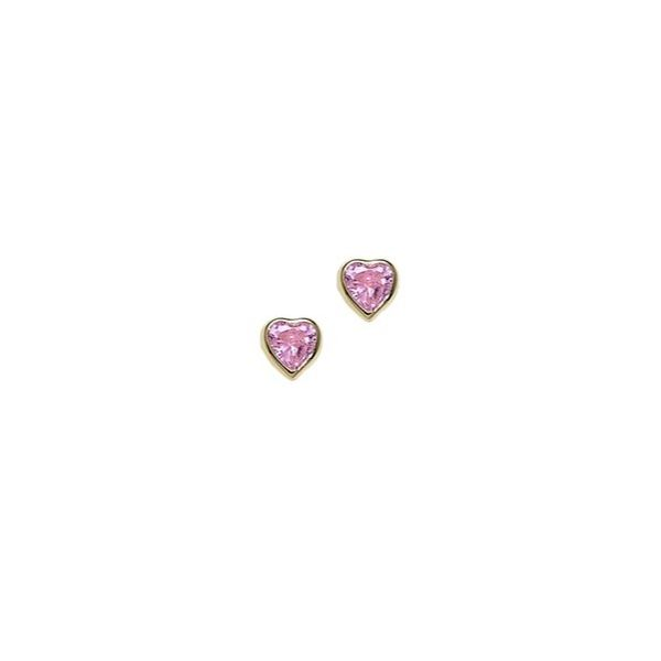 Kiddie Kraft 14K Yellow Gold Pink CZ Earrings SVS Fine Jewelry Oceanside, NY