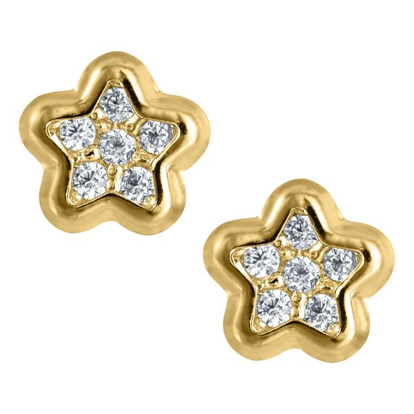 Kiddie Kraft 14K Yellow Gold & CZ Star Earrings SVS Fine Jewelry Oceanside, NY