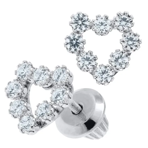 Kiddie Kraft White Gold CZ Earrings