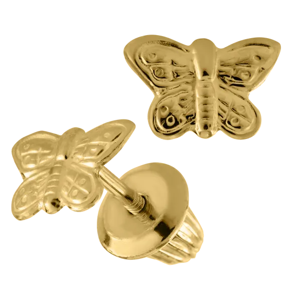 Kiddie Kraft Yellow Gold Butterfly Earrings