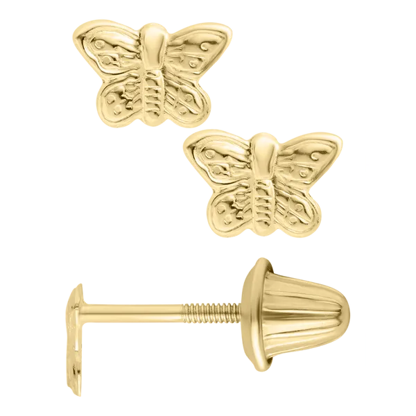 Kiddie Kraft Yellow Gold Butterfly Earrings