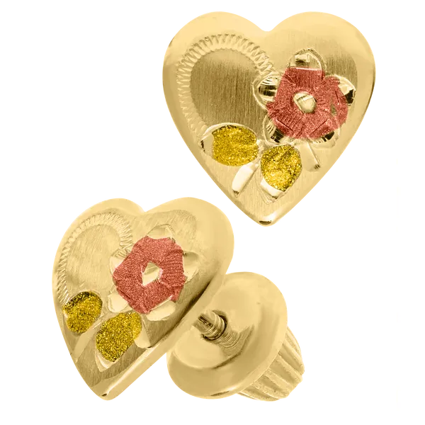 Kiddie Kraft Yellow Gold Heart Earrings