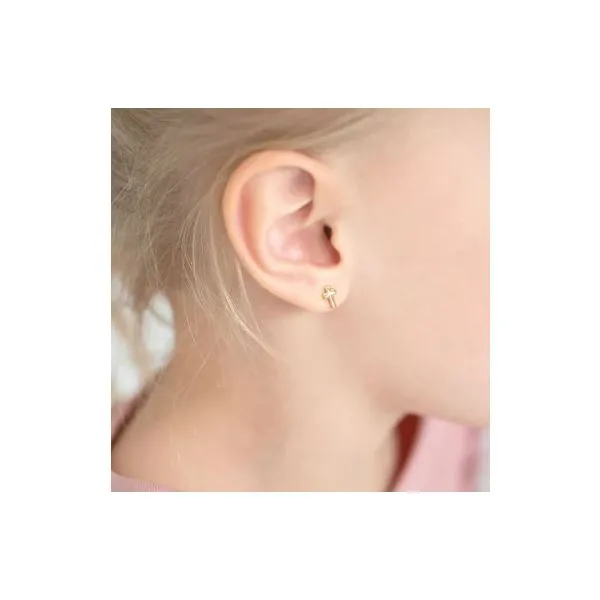 In Season Jewelry Yellow Gold & Mother Of Pearl Earrings Image 2 SVS Fine Jewelry Oceanside, NY