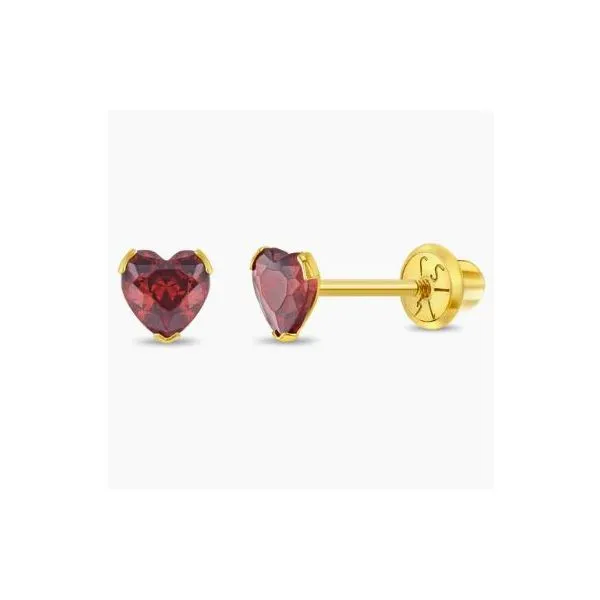 In Season Jewelry Yellow Gold & CZ Heart Earrings